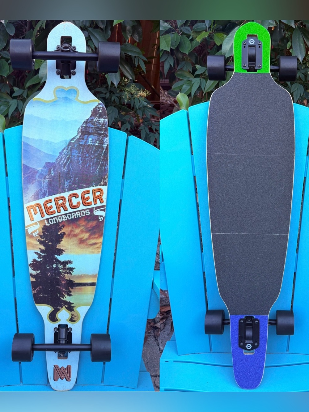 Mercer "Levity" Drop-Through Complete Longboard Skateboard 10" - Omen RKP Trucks